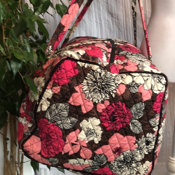 VERA BRADLEY Mocha Rouge XL travel bag carry on weekender with shoulder … - Picture 5 of 14